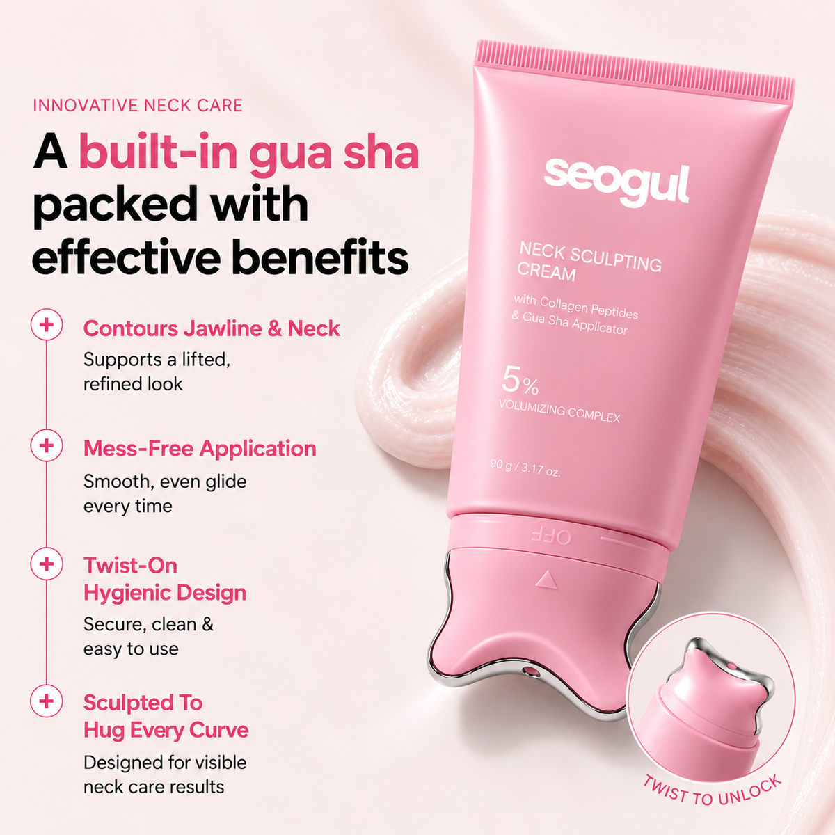 Seogul Korean Skincare - PDRN Collagen Gua Sha Neck Wrinkle Cream