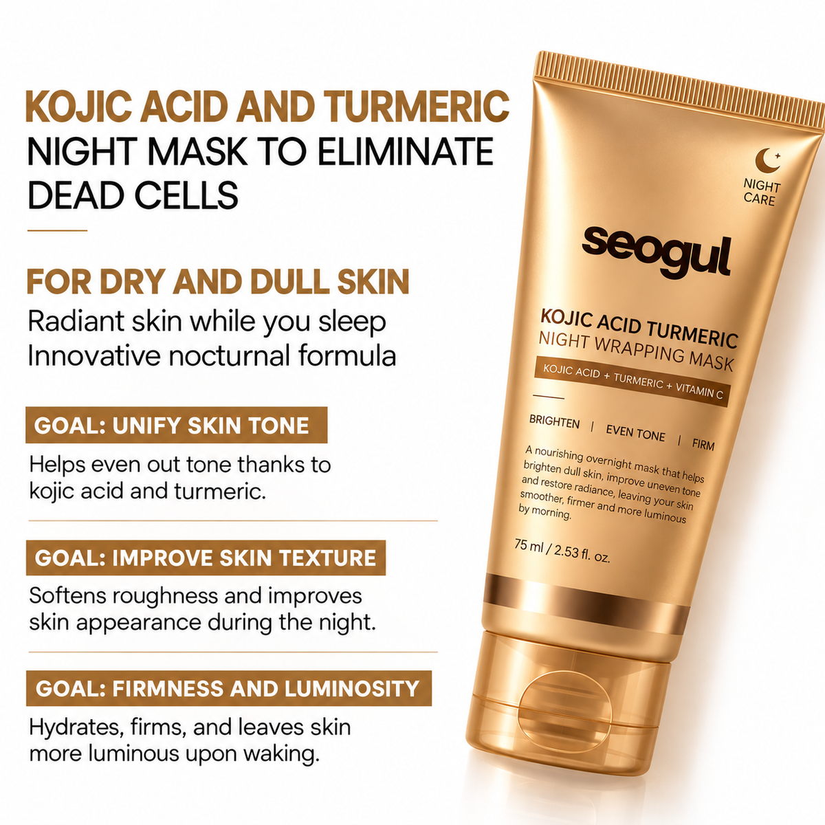 Vitamin C Kojic Acid Turmeric Overnight Mask