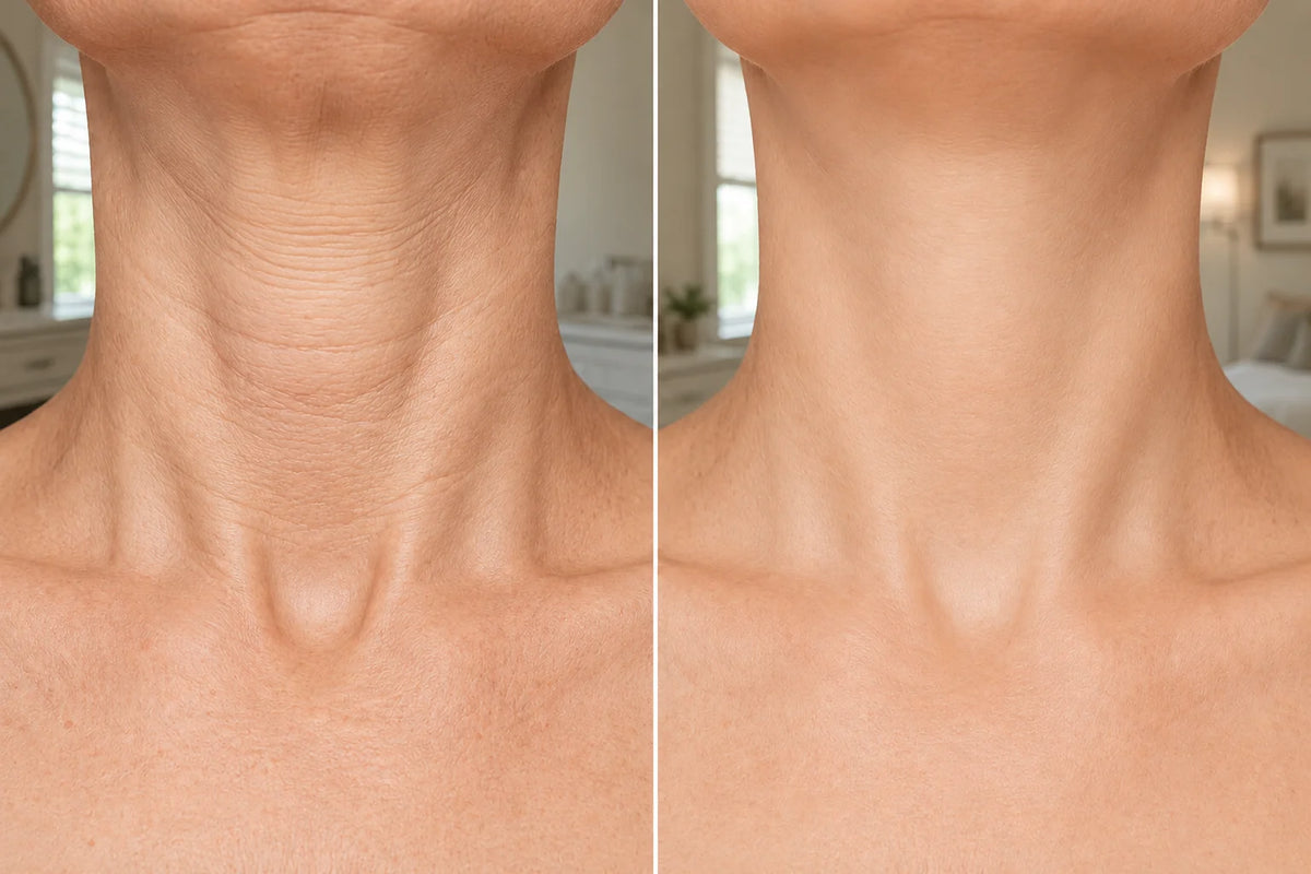 Before and after neck appearance